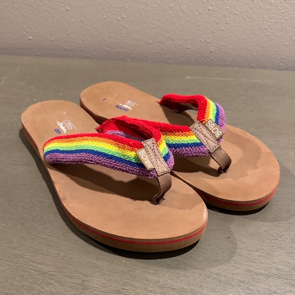 BOBS from Skechers Rainbow Strap Brown Sandals